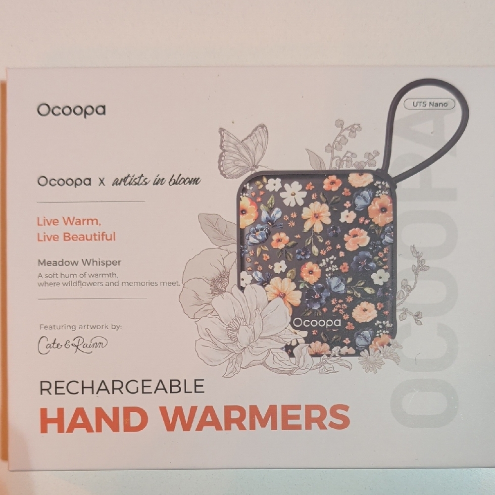 NIB Floral Rechargeable Hand Warmer